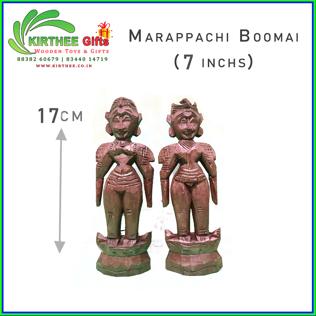 Hand carved Marappachi wooden dolls